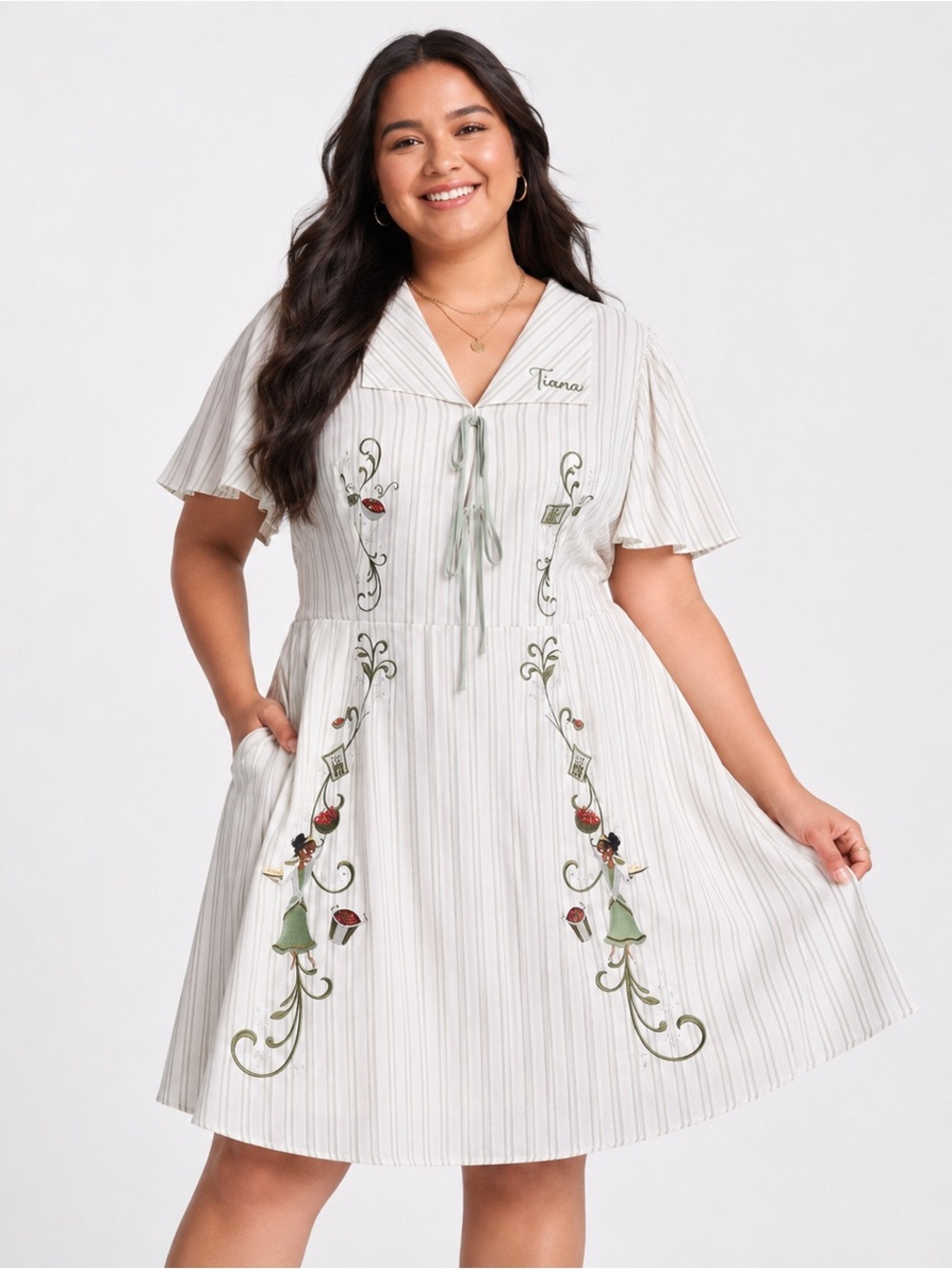 Disney Her Universe Box Lunch Princess & the Frog Tiana Embroidered Midi Dress
